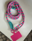 Fita telemóvel pink e turquesa
