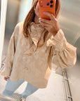 Camisa Ruffle bege