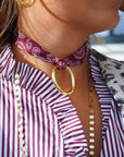 Lenço Choker Argola Dourada